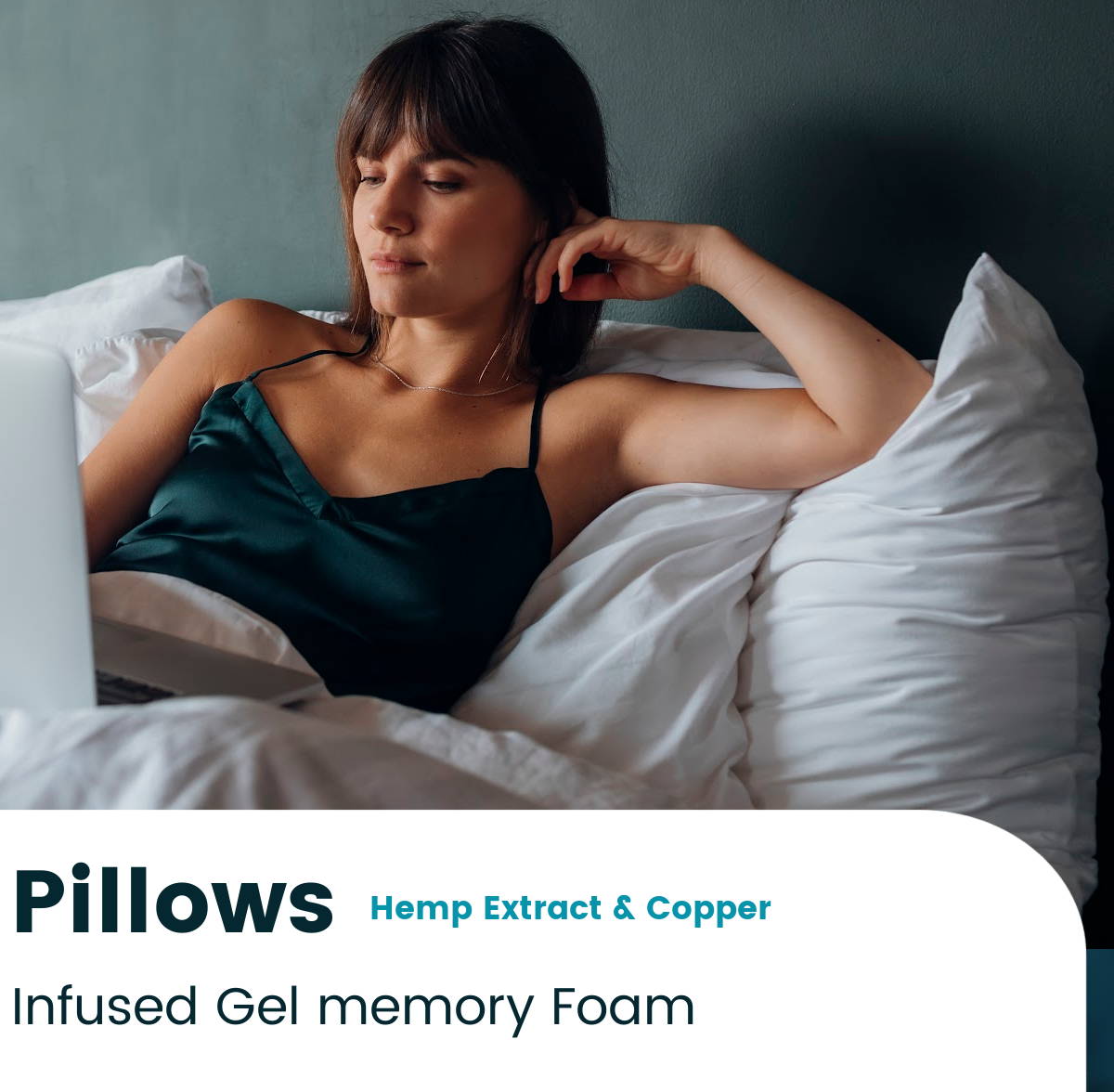 Infused gel memory foam pillows with cbd and copper.
