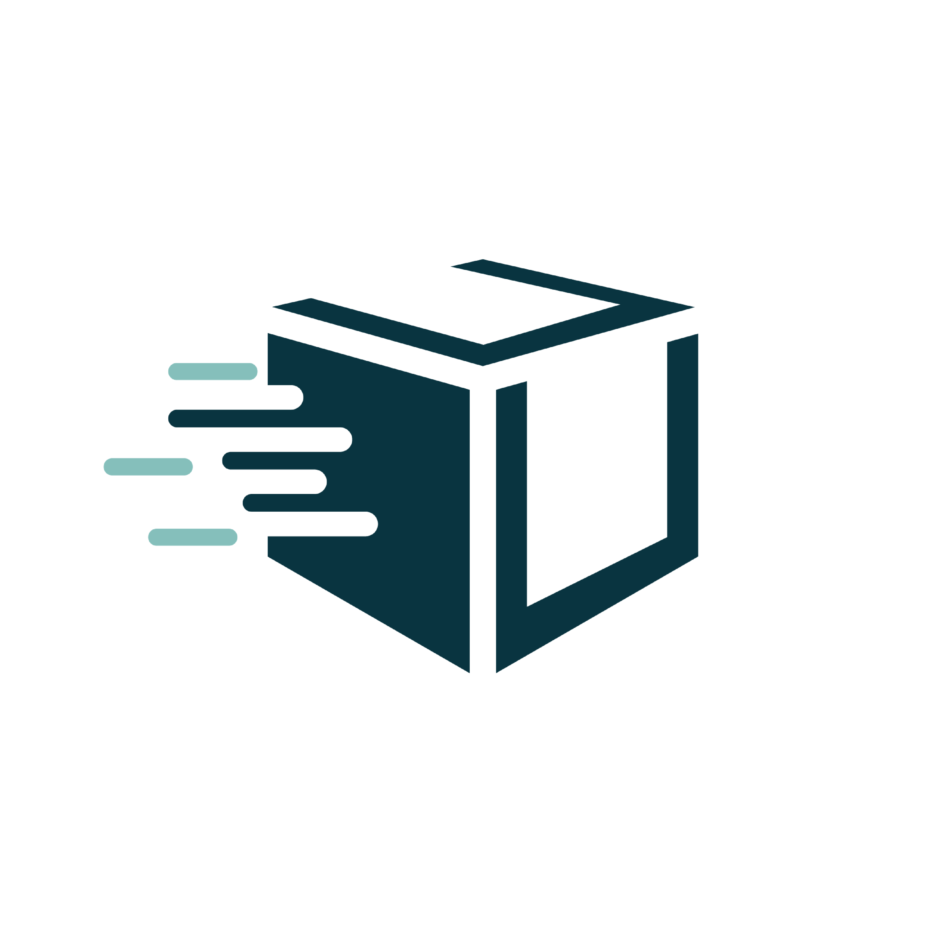 Fast moving shipping box icon