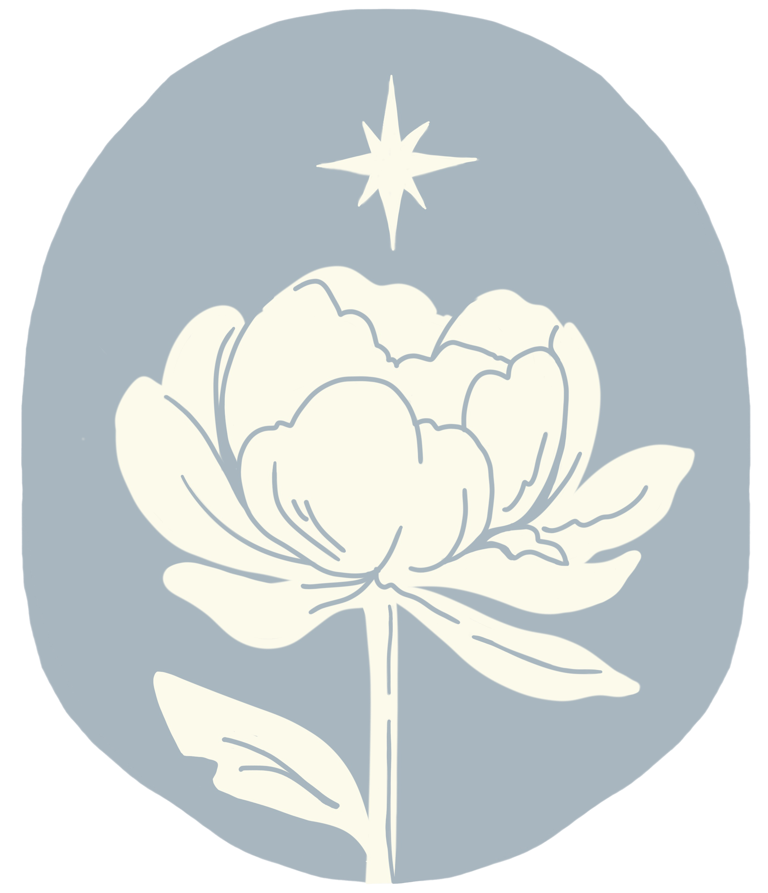 Illustration of a blooming flower with a star above it.