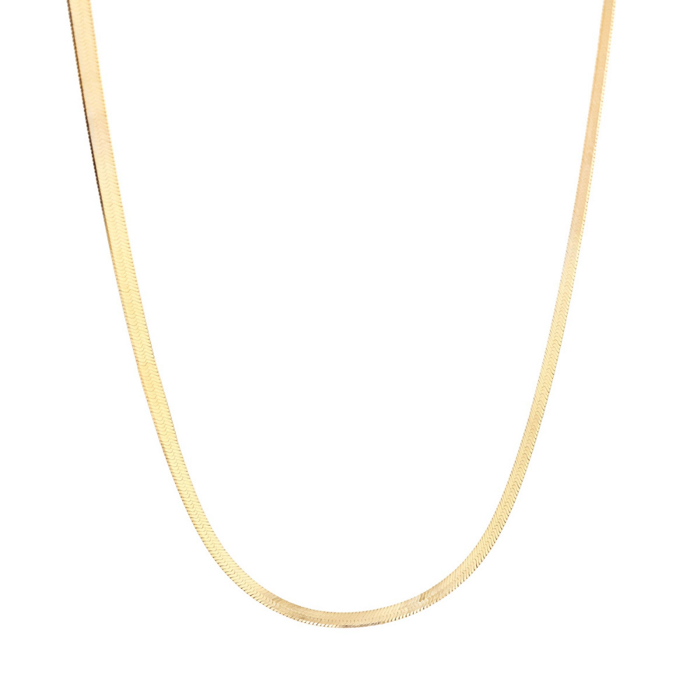 beautiful herringbone necklace in yellow gold