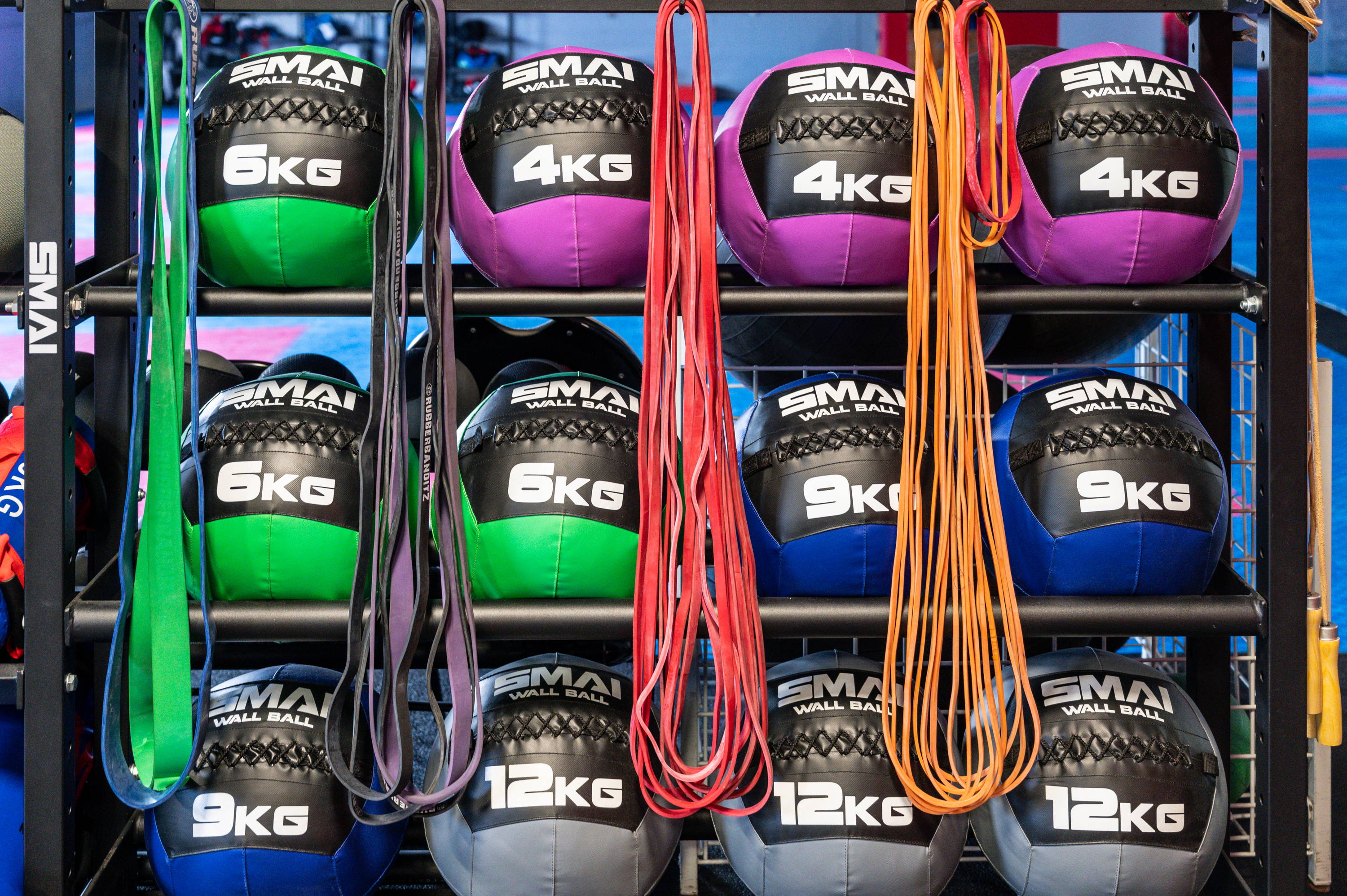wall balls and resistance bands