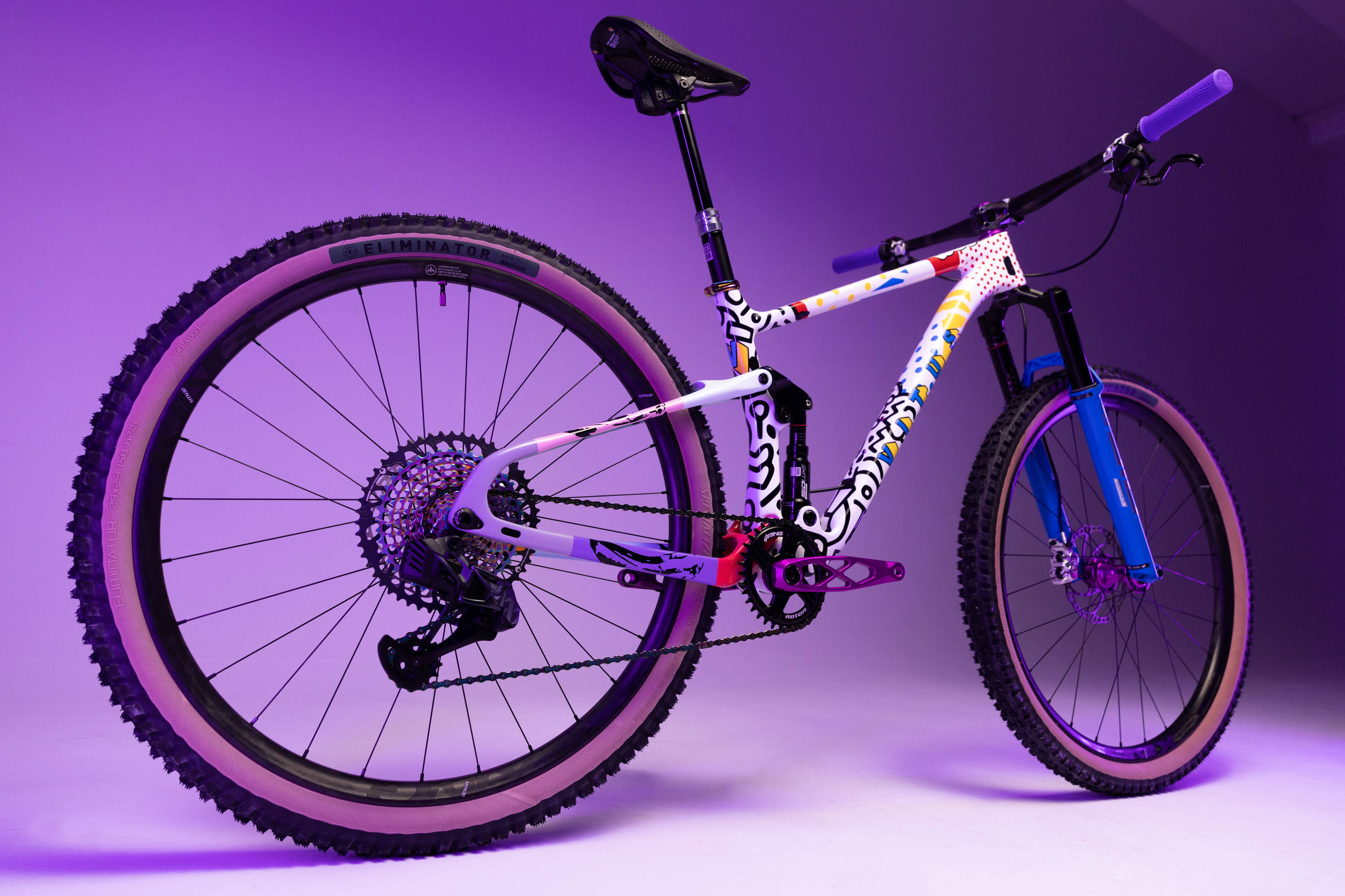 Hap Seliga's custom Pop Art-inspired Vitus Rapide mountain bike.