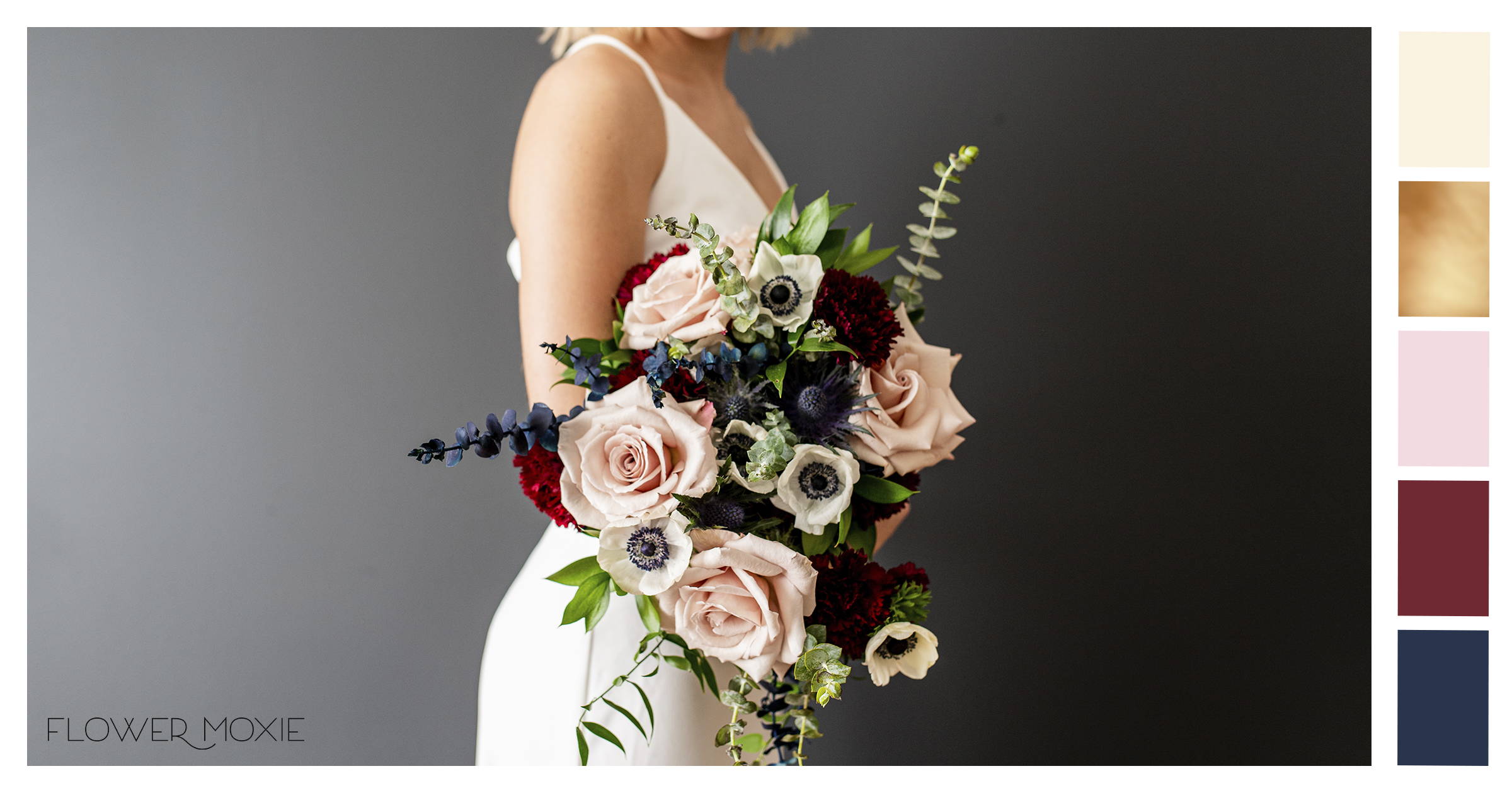 Navy and Wine Wedding Flower Package