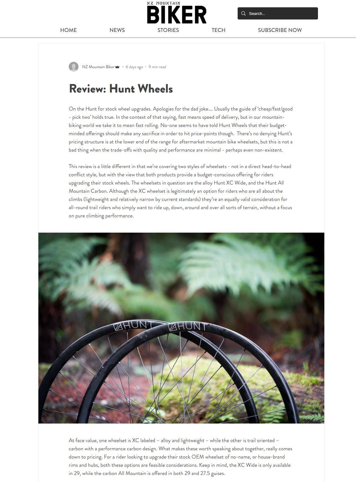 NZ Mountain Biker Hunt Bike Wheels