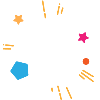 Burst of shapes and stars