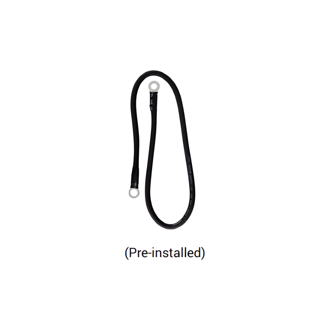 Black pre-installed looped cable with two ring ends.