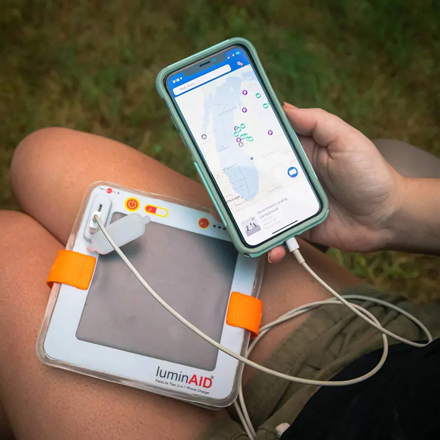 A solar charger perfect for charging your phone. 