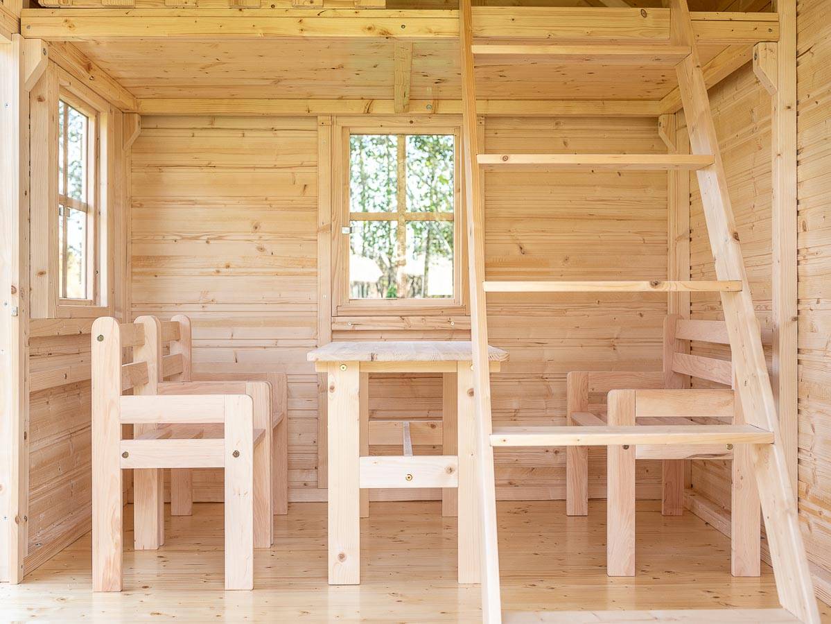 Inside of Wooden Playhouse Natural Wonder by WholeWoodPlayhouses
