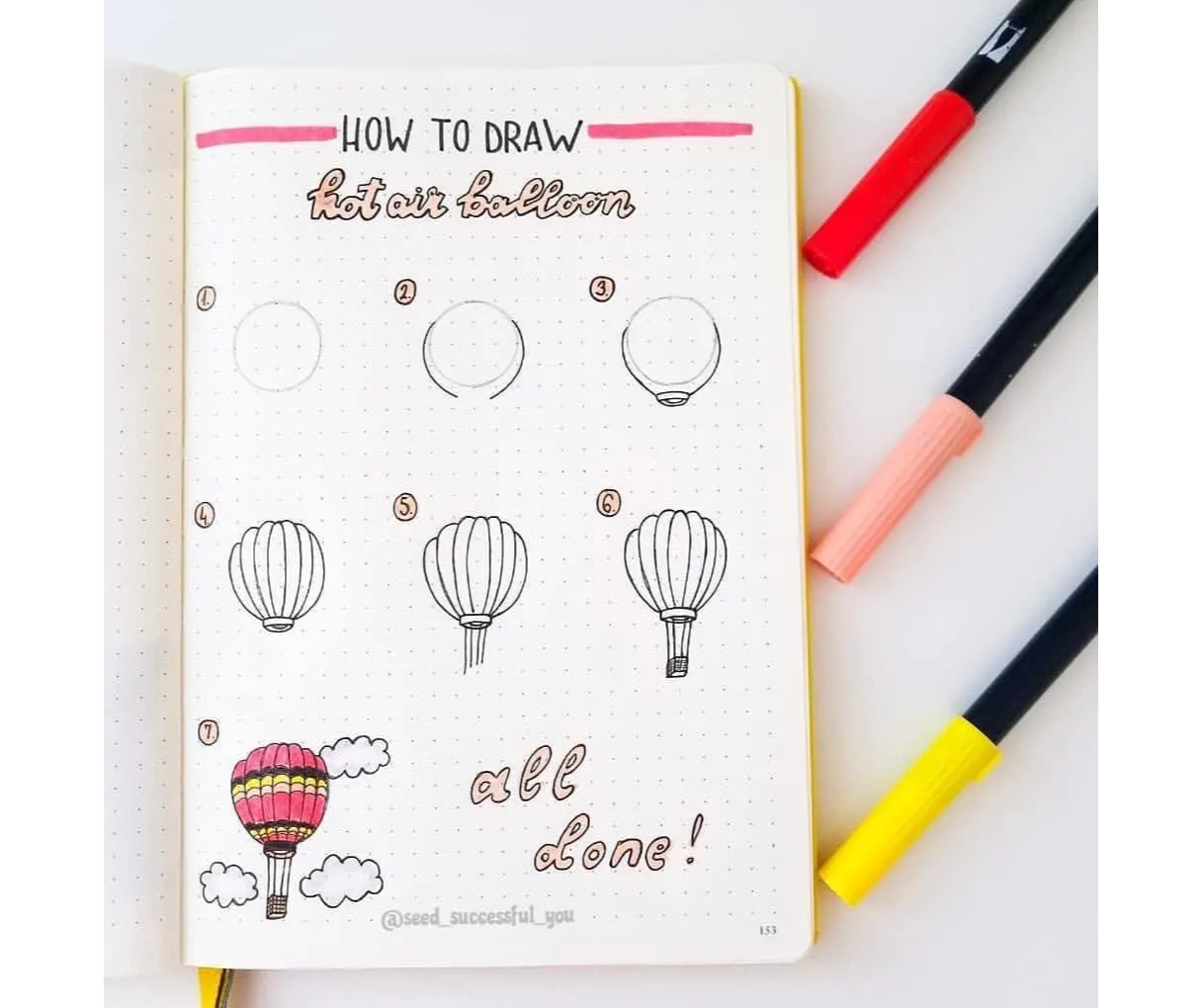 Hot air baloon doodle