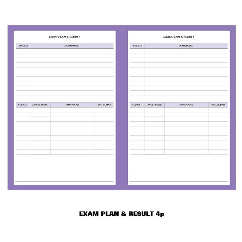 Exam plan & result - Ardium Color point 128 days dateless study planner