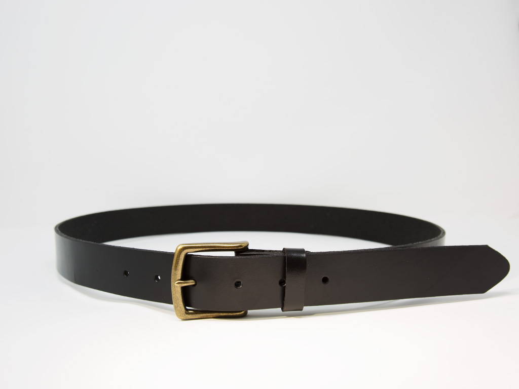 handmade black leather belt for him
