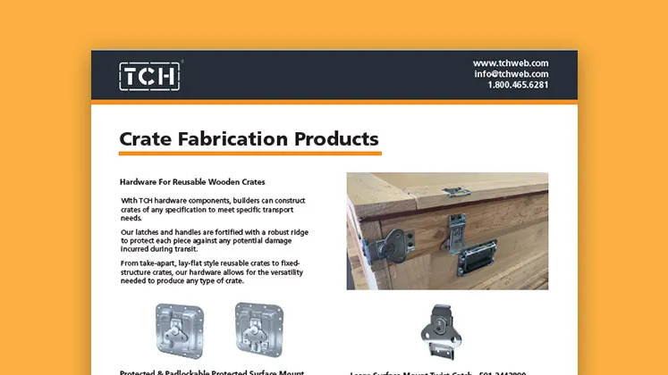Display of crate fabrication product sheet on orange background
