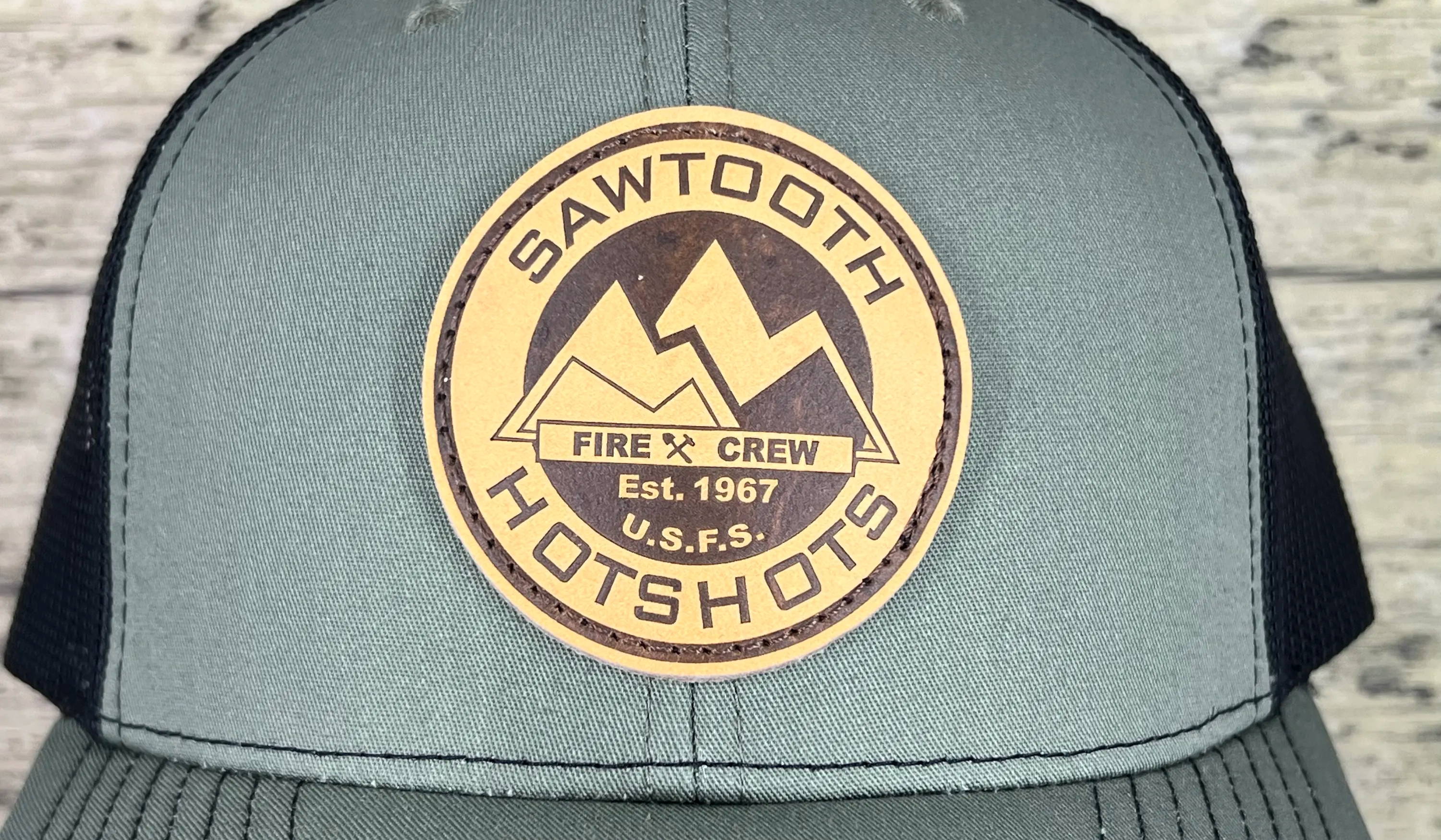 Patch sewn on hat