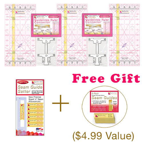 3-Guidelines Ruler Perfect4Pattern Set by Guidelines4Quilting