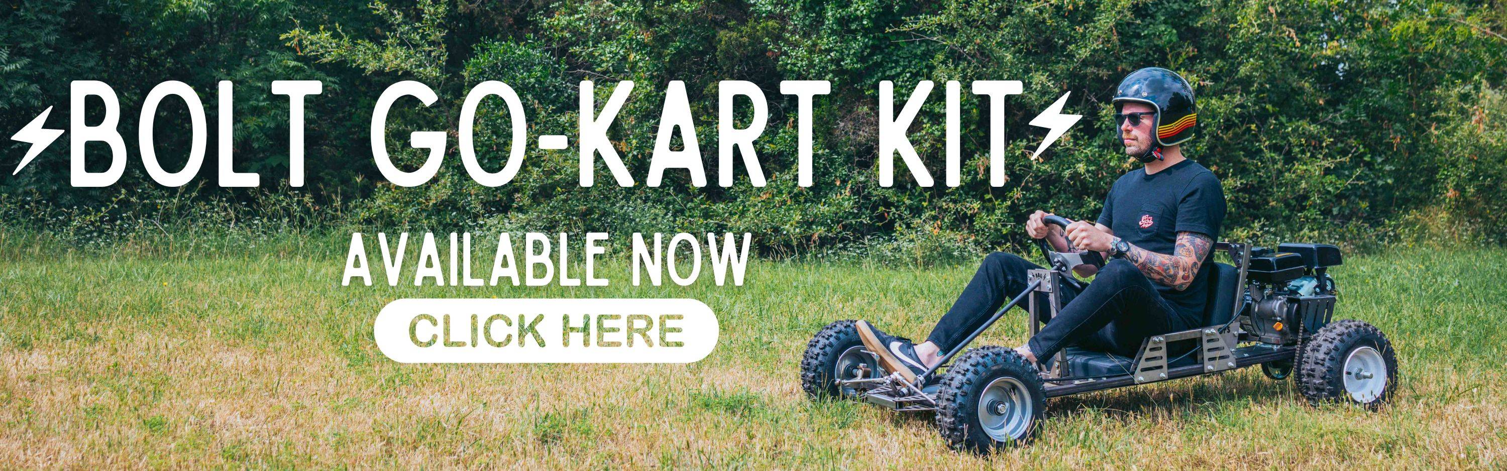Bolt Go Kart Kit with Buid Break Repeat and GoPowerSports. Premium Bolt Together Go Kart Kit