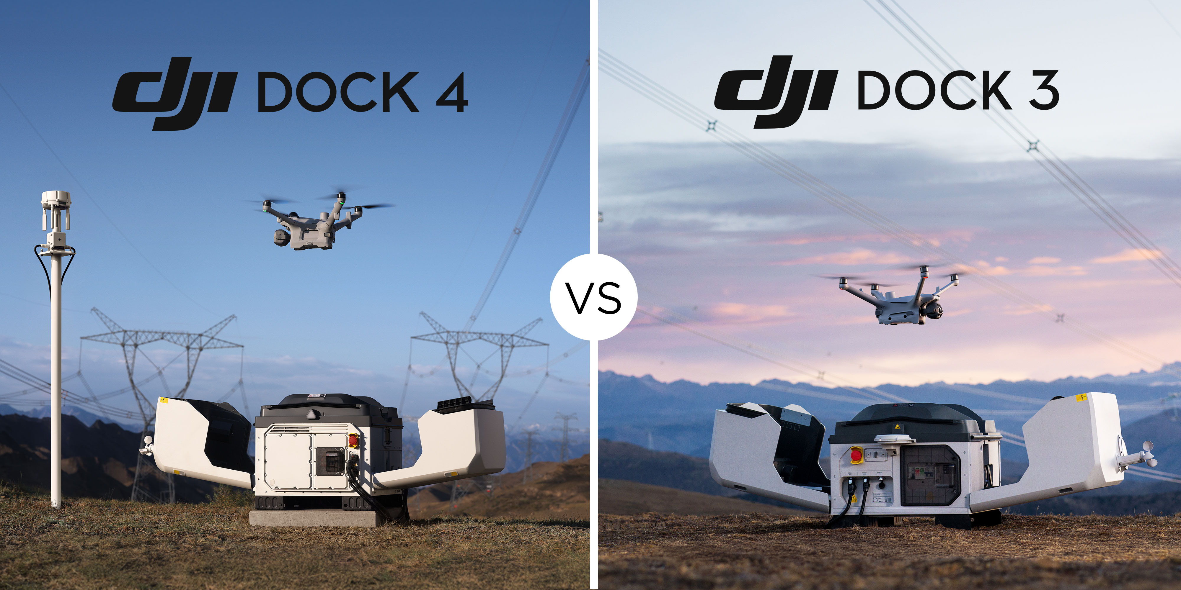 Comparison of DJI Dock 4 and Dock 3 with DJI Matrice thermal drones.