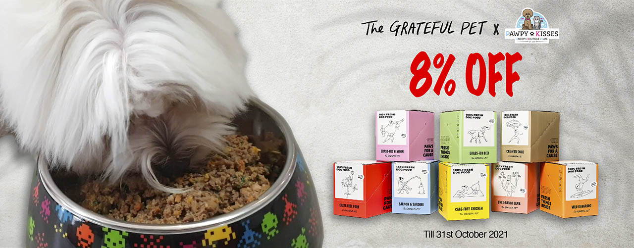 The Grateful Pet gently cooked or raw frozen dog food promotion 8% OFF.