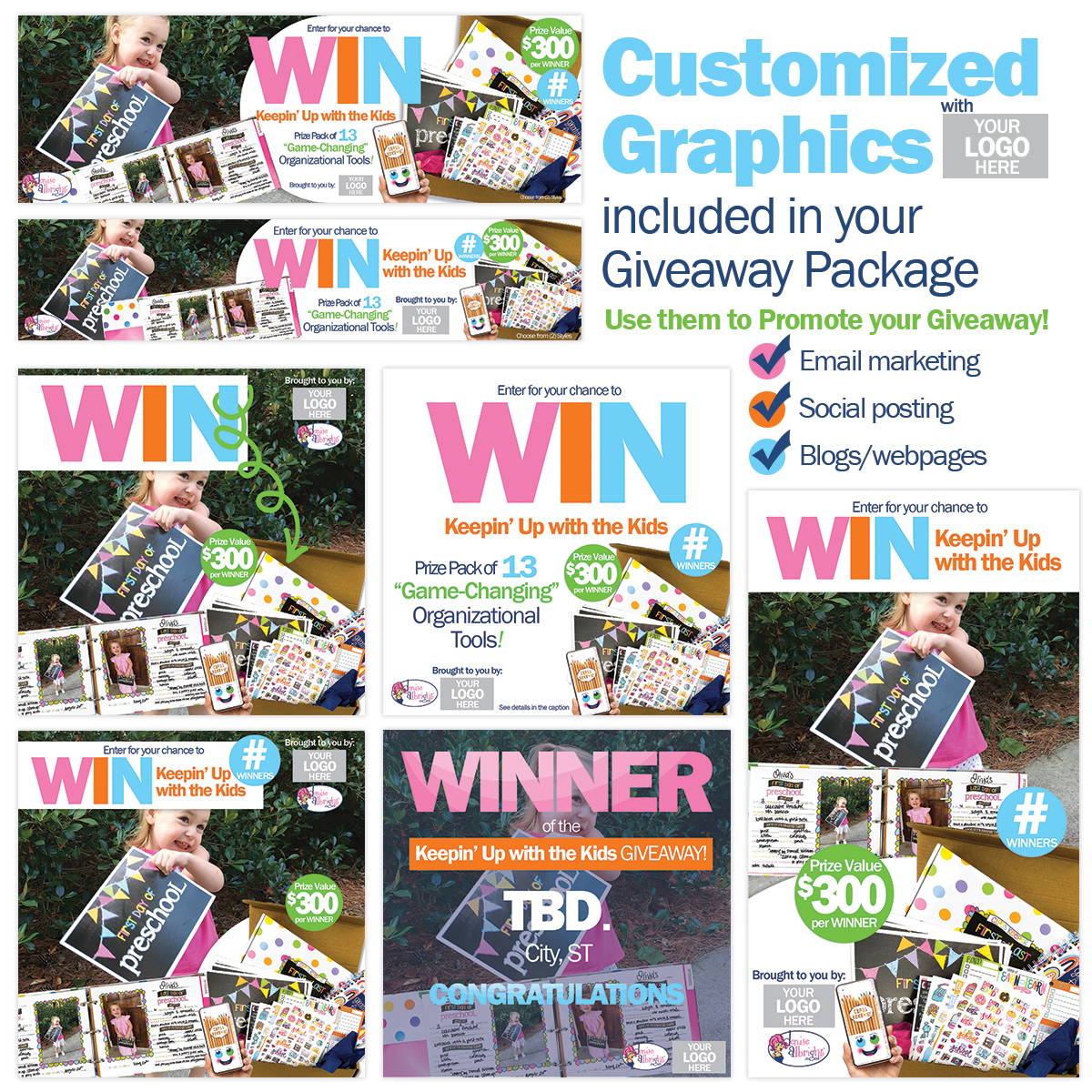 Keepin Up With Your Kids Giveaway Graphics Package