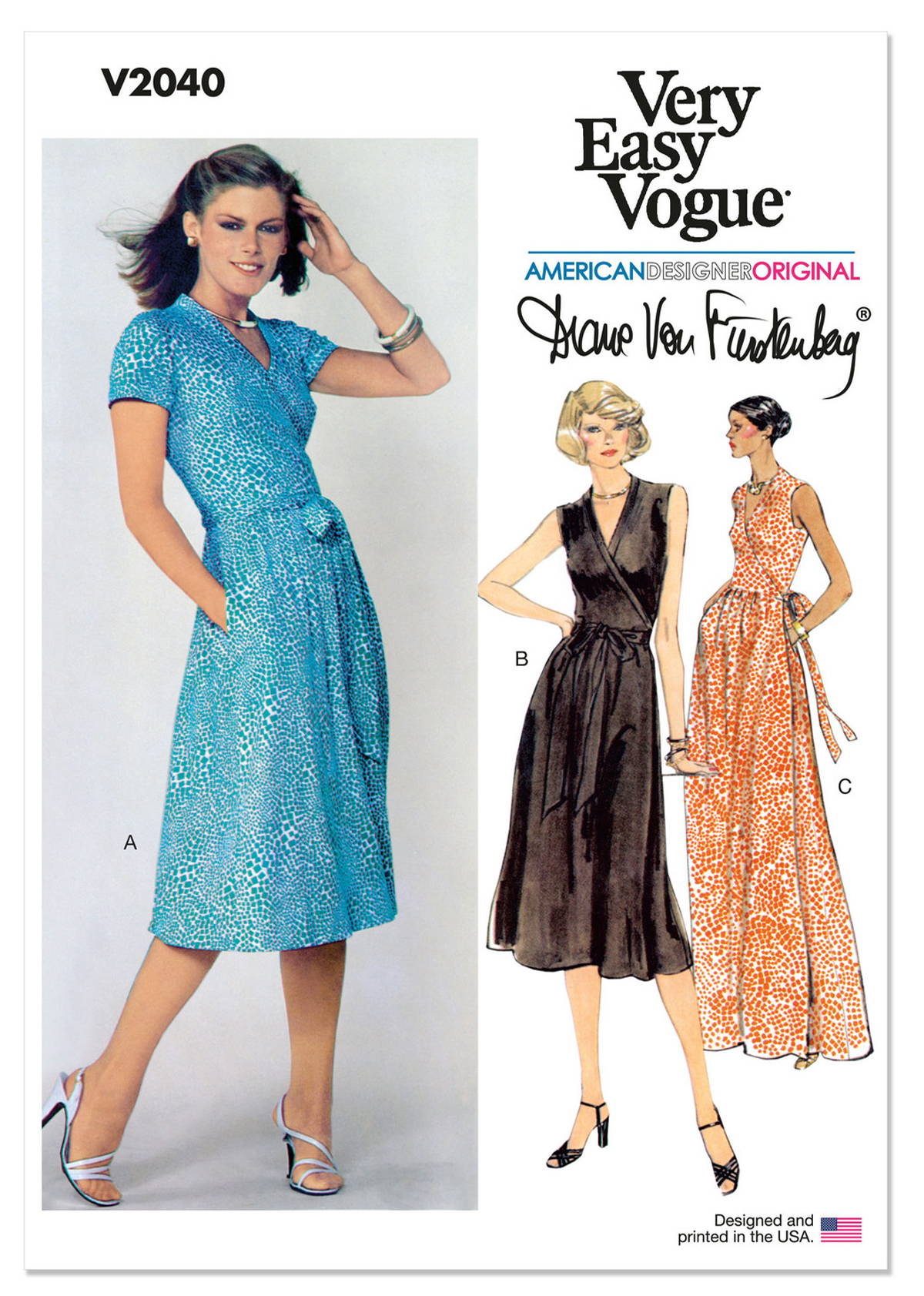 Misses' Wrap Dress by Diane von Furstenberg | V2040 | Paper Product
