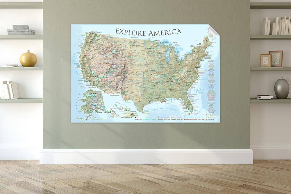 Giant Removable Wall Sticker bn12 Map Of The World Large Vinyl Transfer 