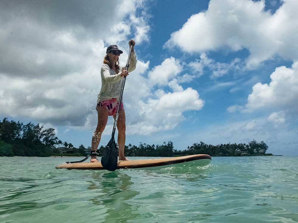 recreational paddleboarding on the pau hana big ez hawaiian vft