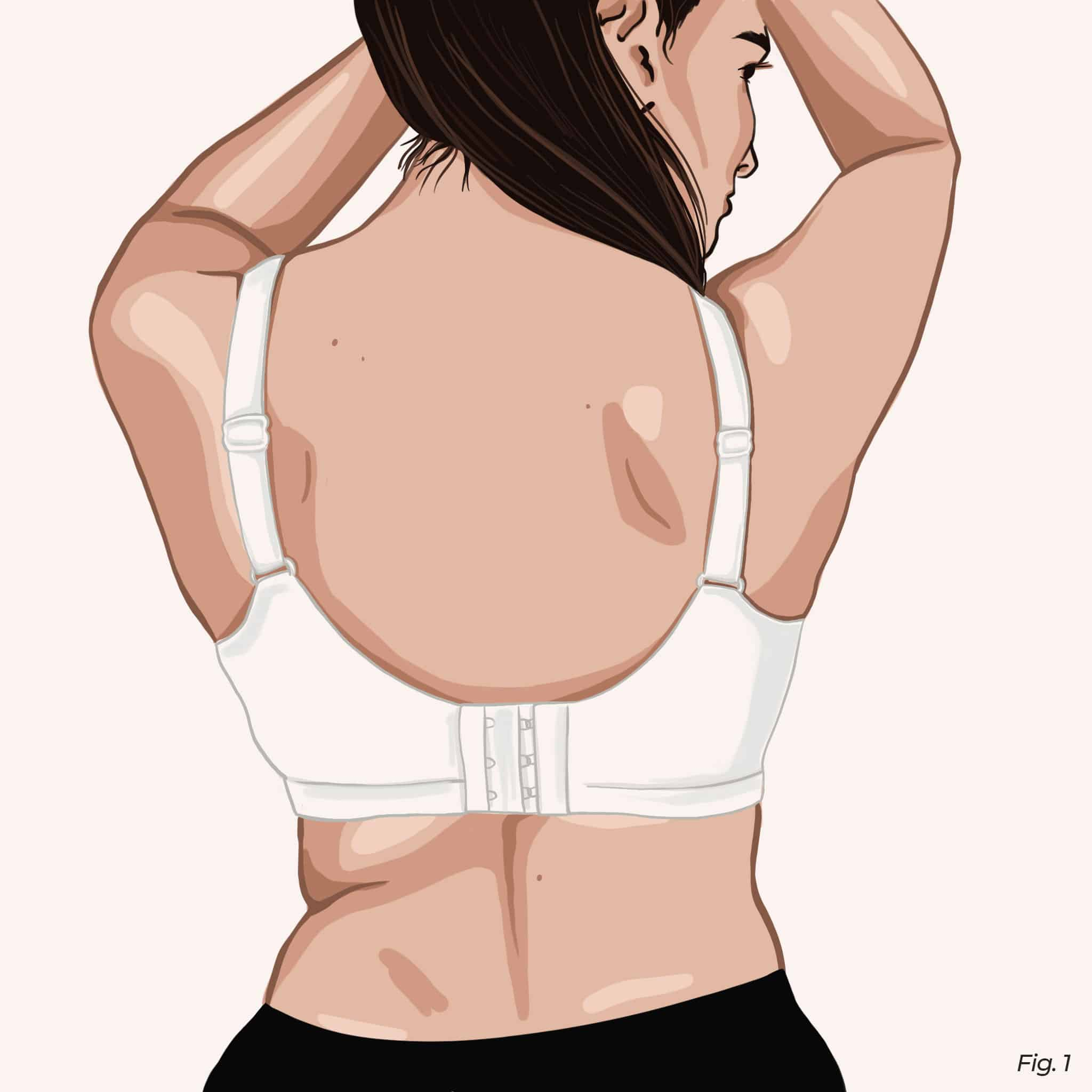 Illustration of a girl wearing bra