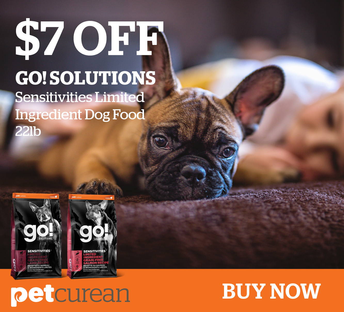 $7 off Go! Solutions Sensitivities Limited Ingredient Dog Food 22lb