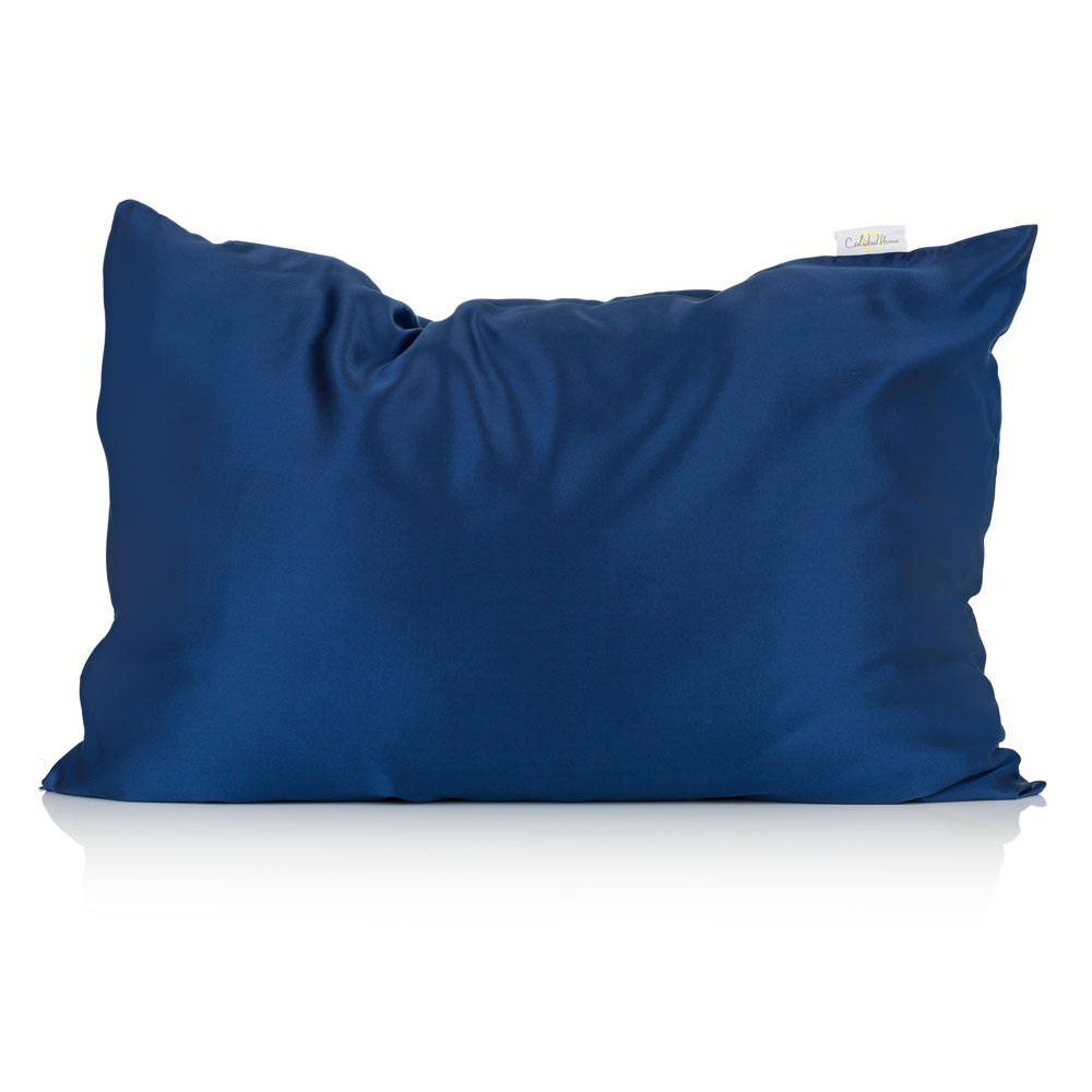 dark blue silk pillowcase