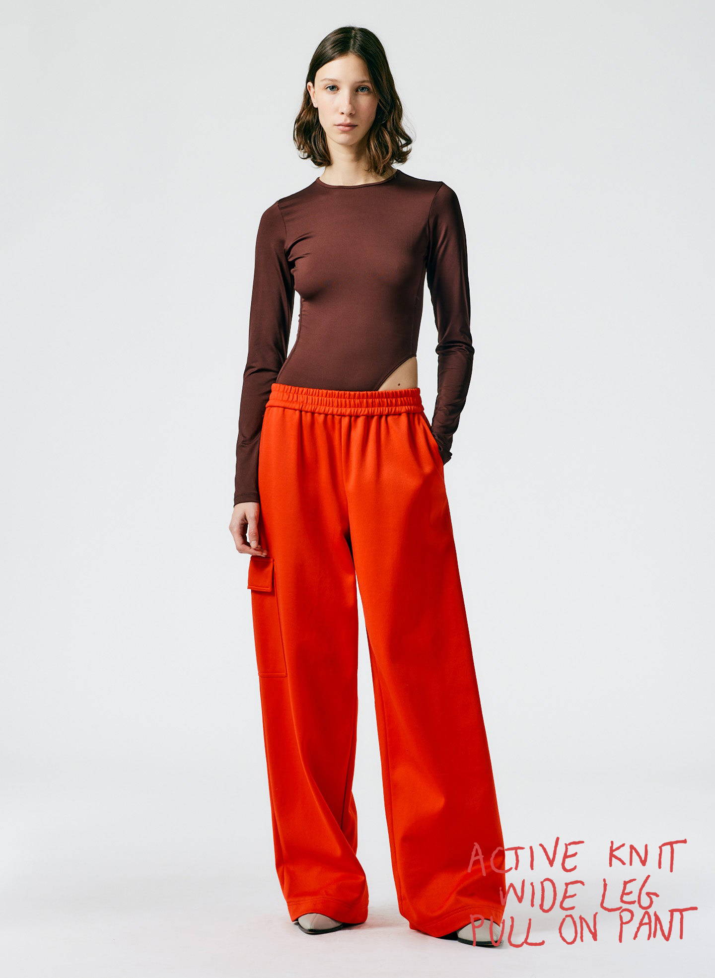 Active Knit Wide Leg Pull On Pant