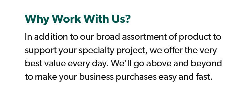 Text discussing business value and support for specialty projects.