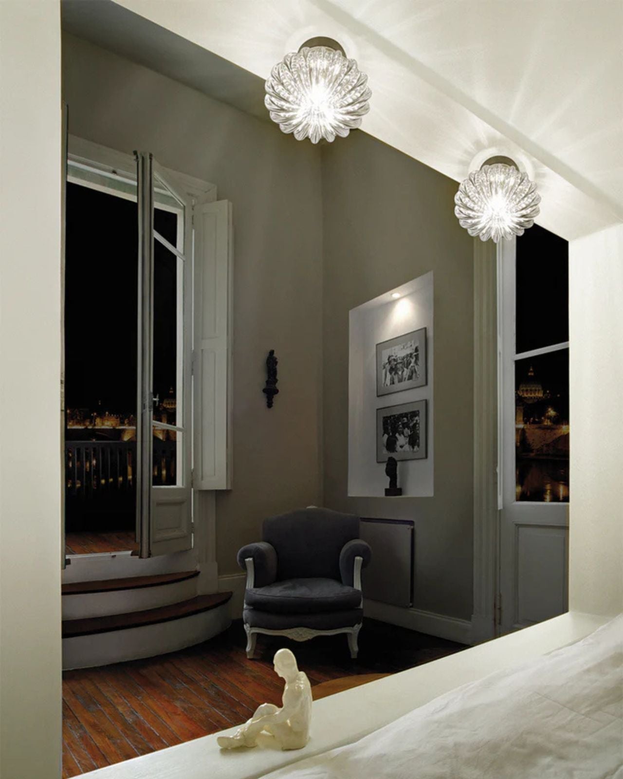 Italian Hand Blown Crystal Ceiling Light - Lighting Collective