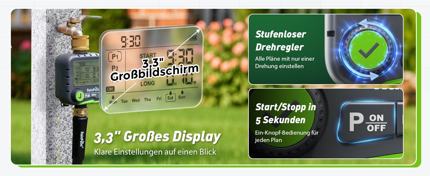 33” Graphics Display showcasing various features and settings.