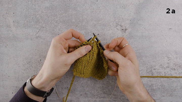 Sloped Bind Off Knitting Tutorial - Step 2a