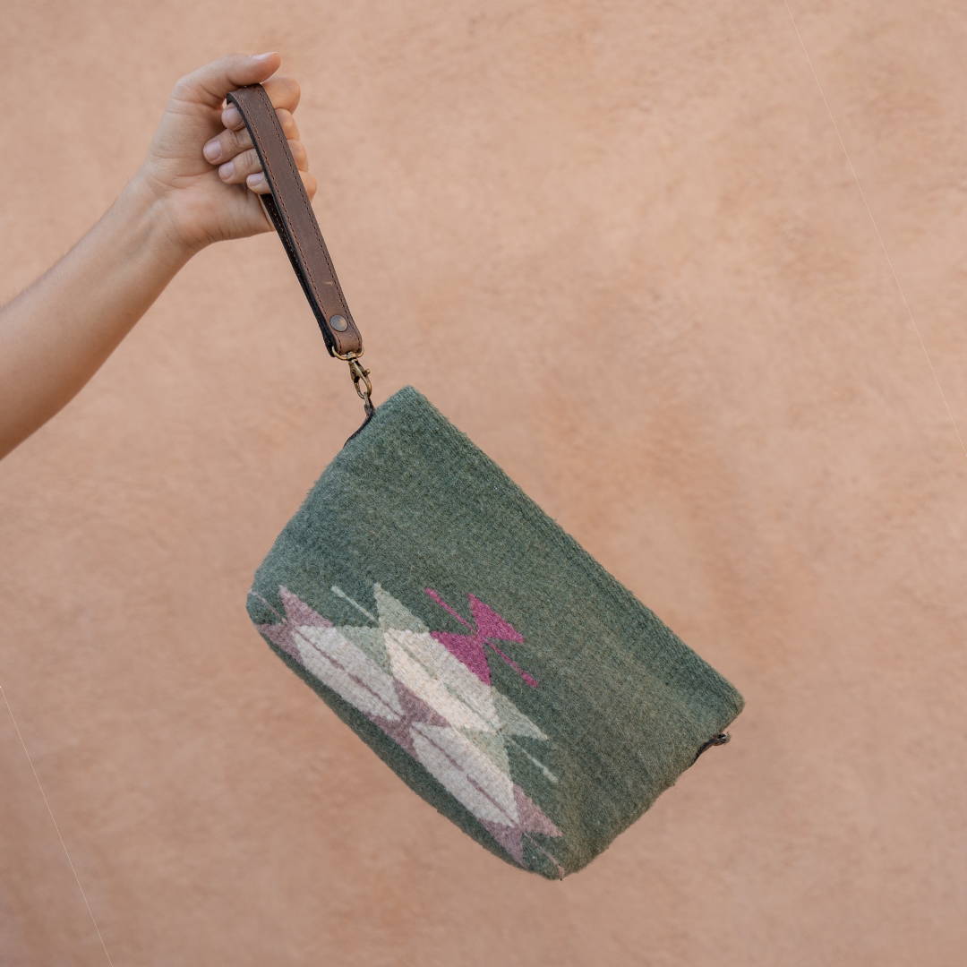 MZ Made Nopal Wool and Leather Clutch