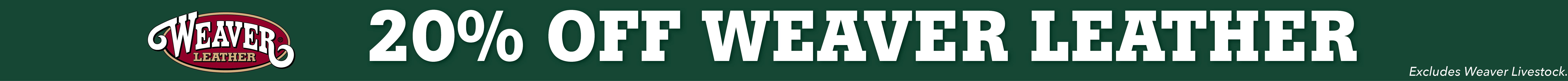 20% off Weaver Leather promotion banner.