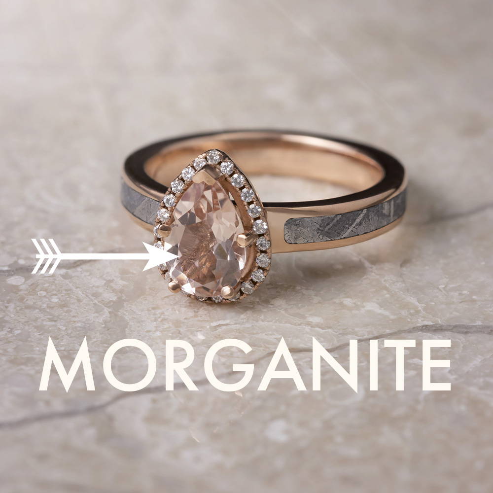 Pear shaped morganite engagement ring