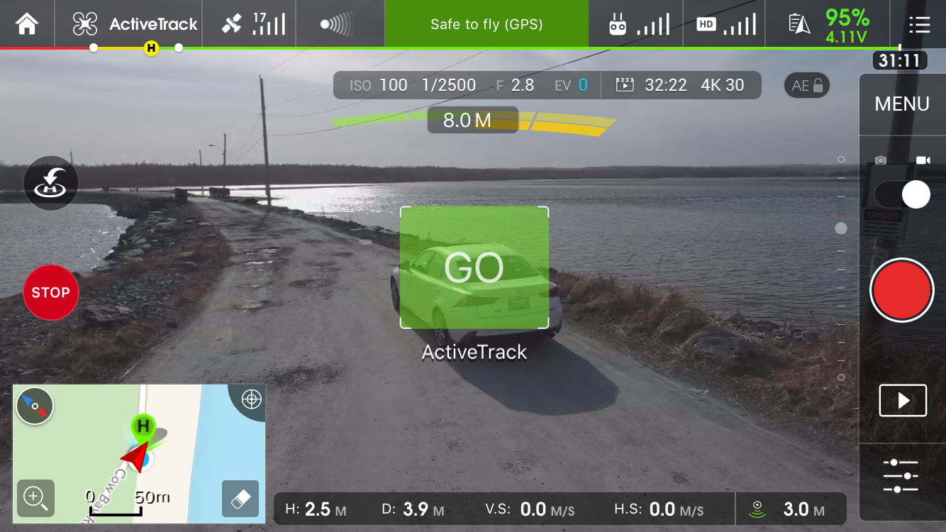 An image showcasing the UI settings and features of the DJI Phantom 4 DJI Go app