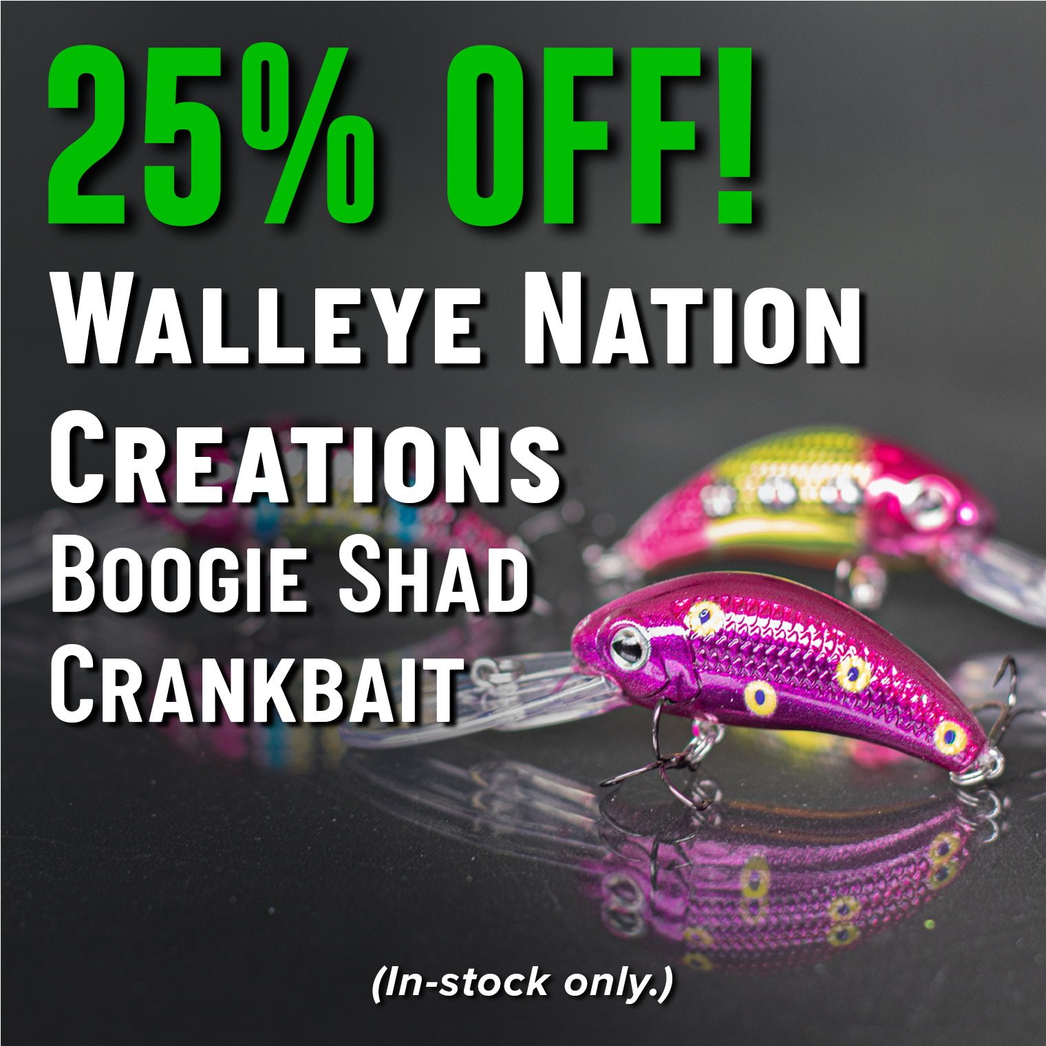 25% Off! Walleye Nation Creation Boogie Shad Crankbait (In-stock only.)