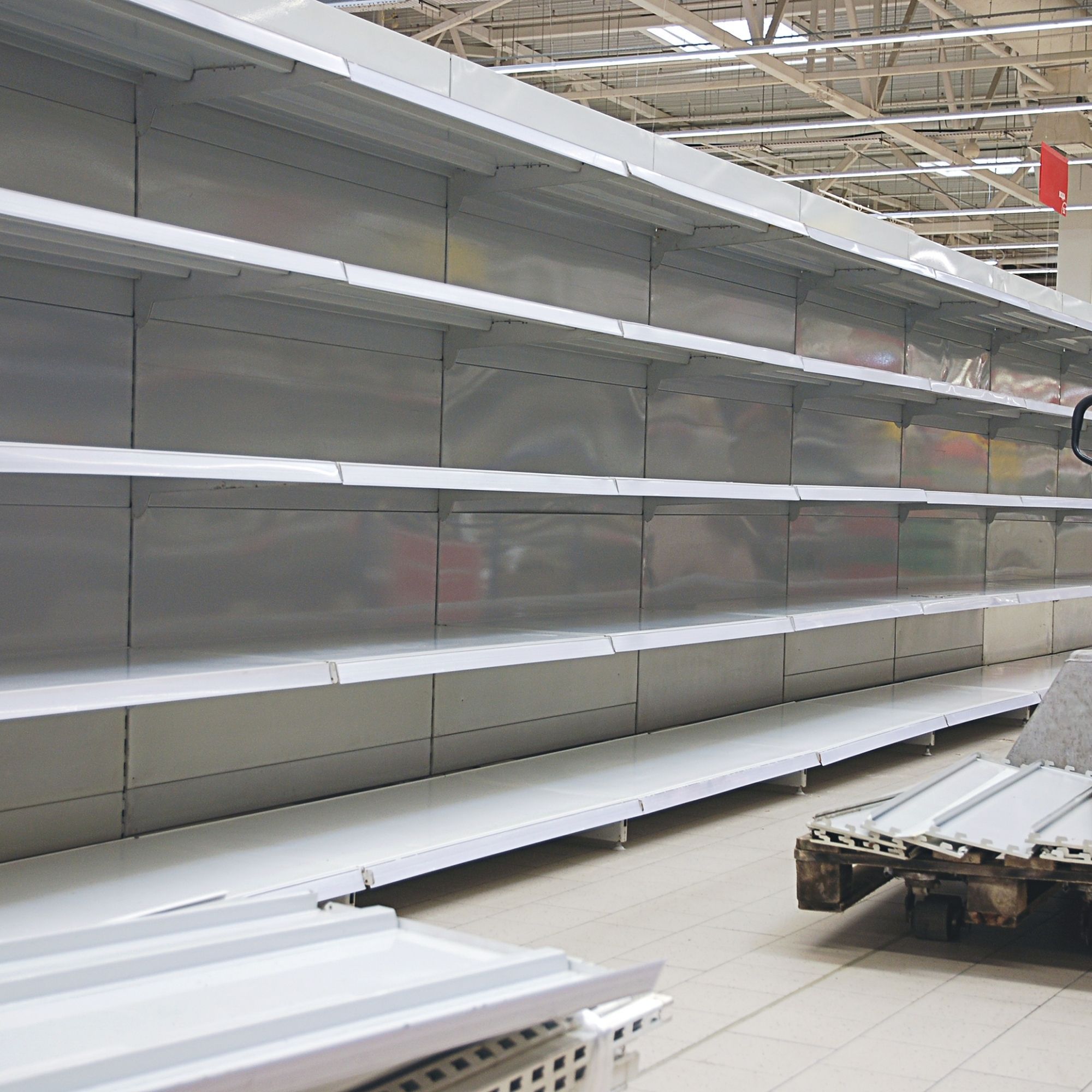 Empty store shelf and nothing to offer the customer