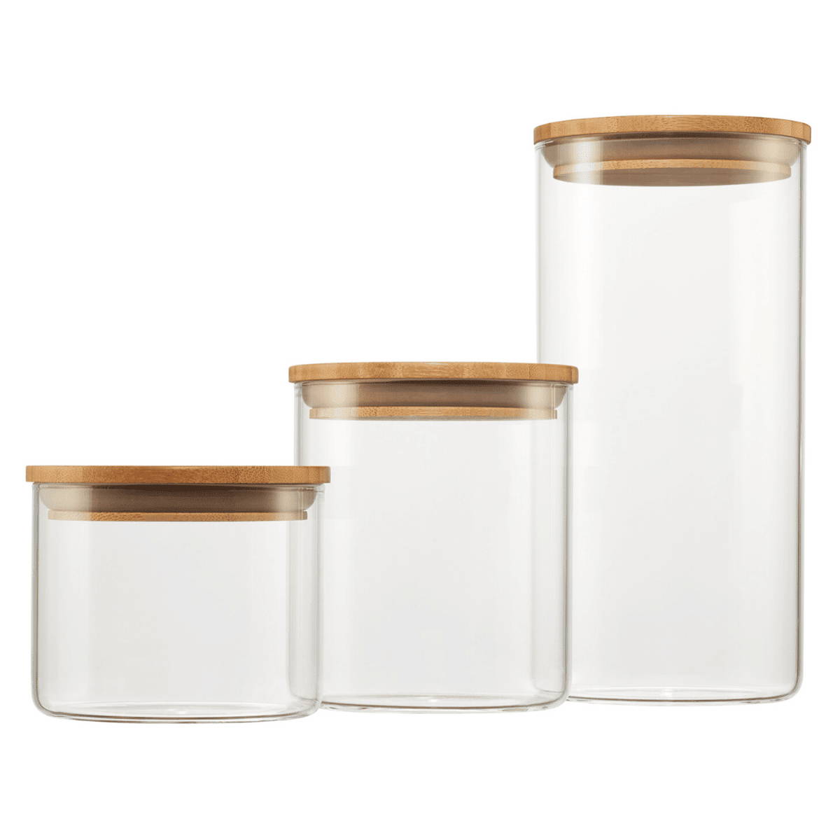 3 set of medium size glass canisters