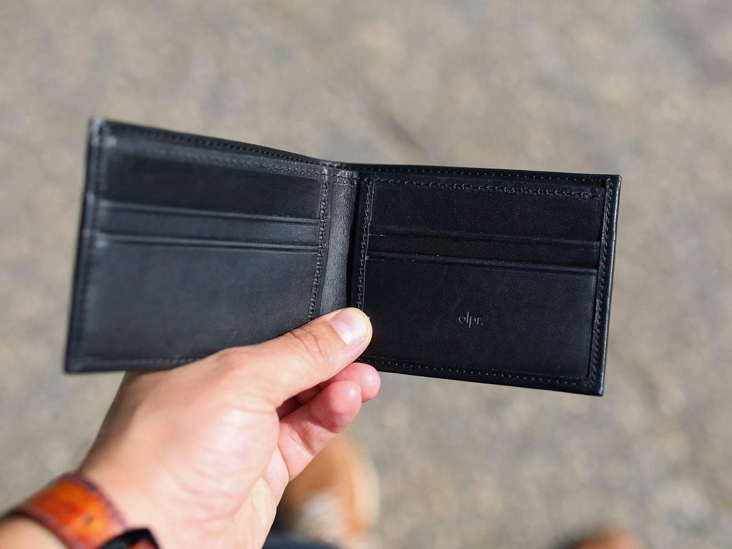 black wallet - leather anniversary gift for husband