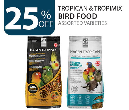 25% off Tropican & Tropimix Bird Food