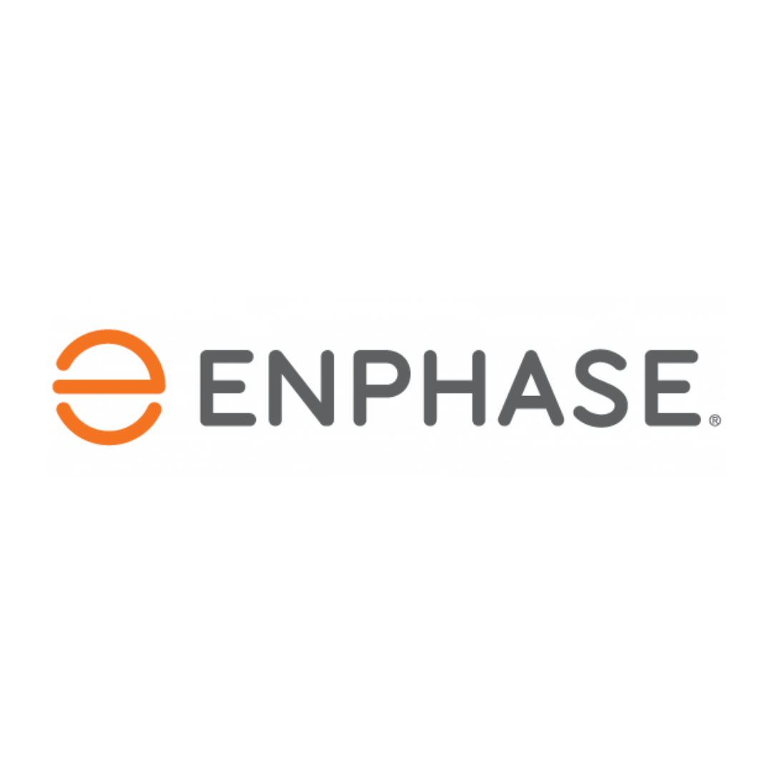 Enphase logo with an orange symbol and gray text.