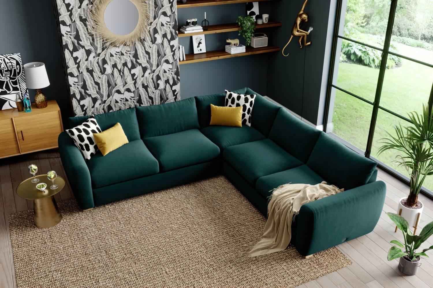 forest green corner sofa