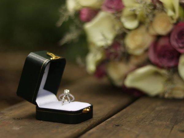 diamond engagement ring in ring box