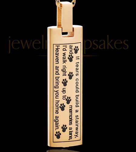 Gold Plated Sentimental Cylinder Cremation Jewelry