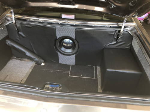 Plymouth Duster trunk subwoofer