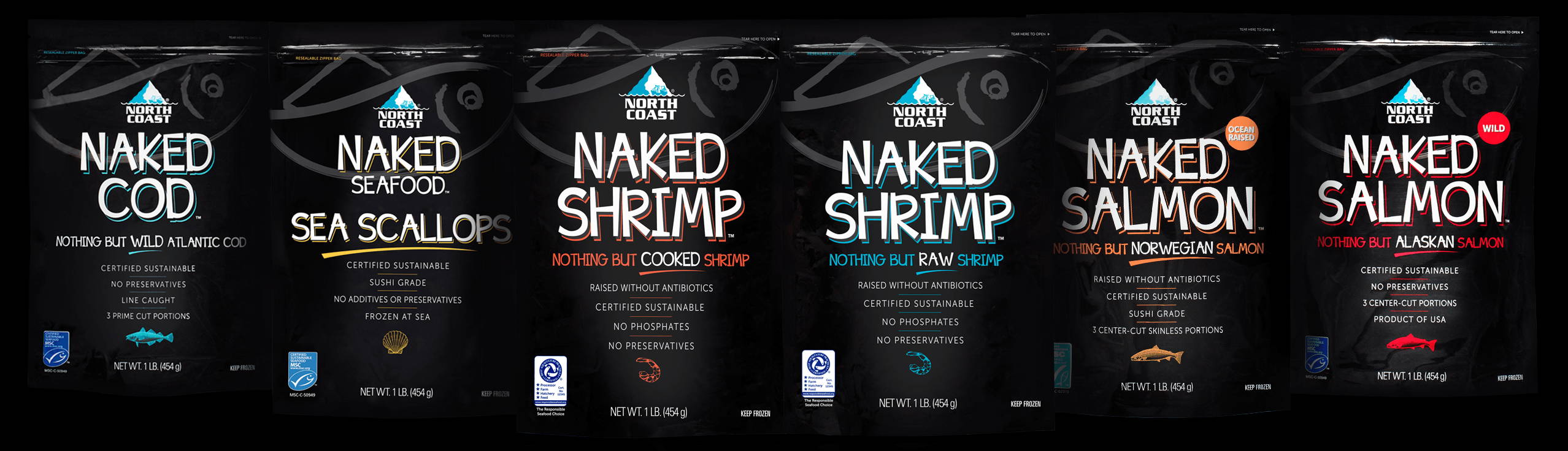 Naked Seafood Variety of Packages