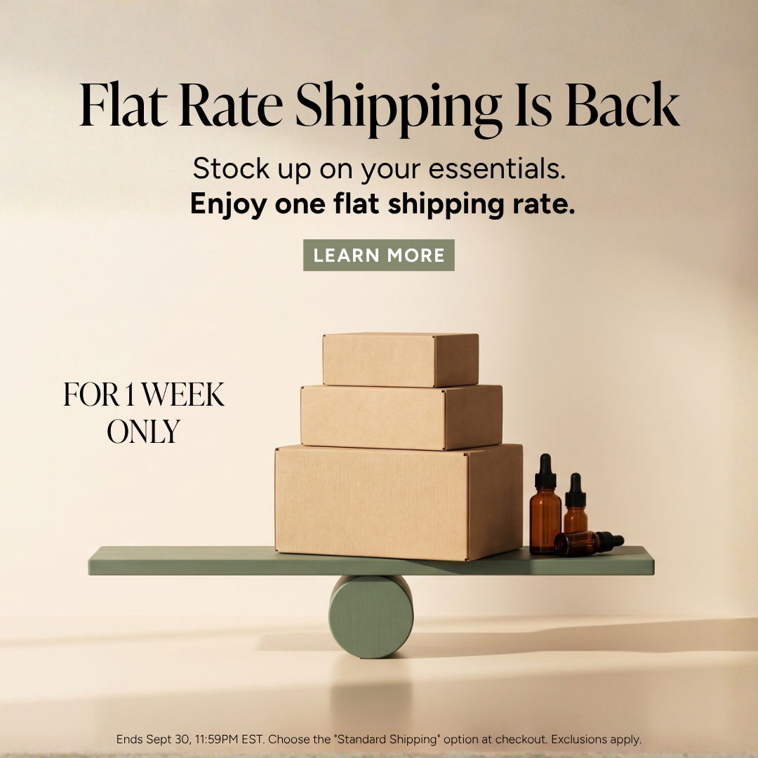 Flat rate shipping promotion with boxes and text details.