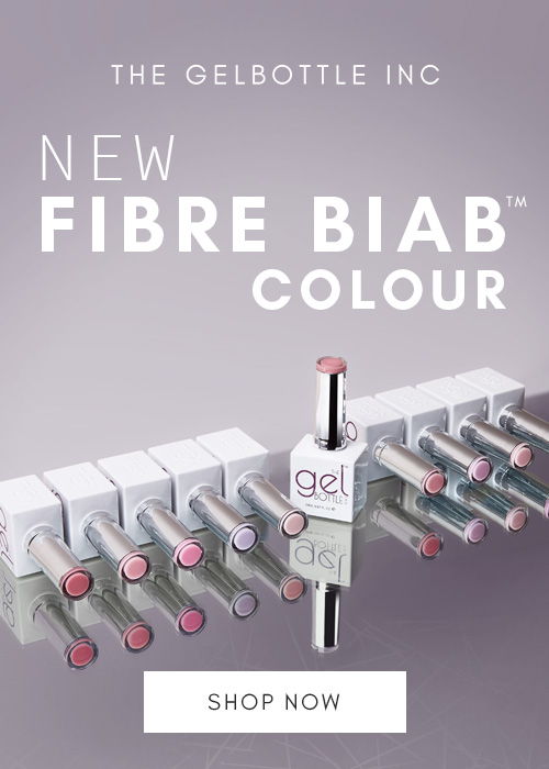 New GelBottle Inc. Fibre BIAB colour nail polish display. Shop now.